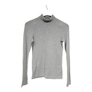 Aritzia Wilfred Women's Gray Only Turtleneck Long Sleeve Rib Knit Top Size M